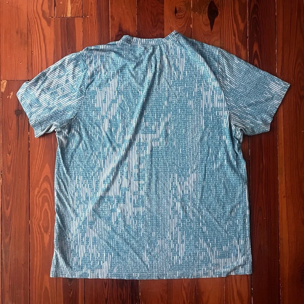 Nike The Nike‎ Tee Dri-FIT Men's XL Blue Pattern Athletic Shirt